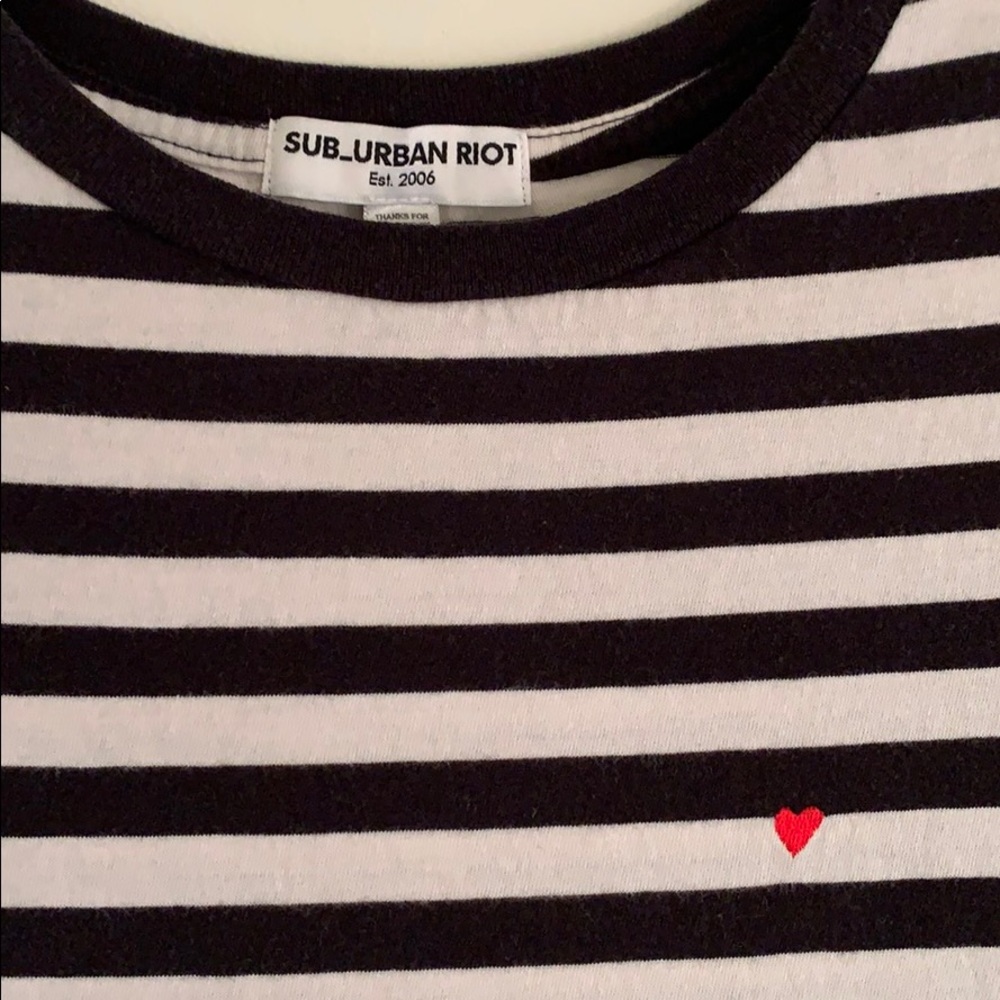 Black + white + stripe + tee
